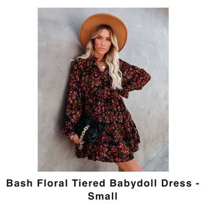 bash floral tiered babydoll dress
